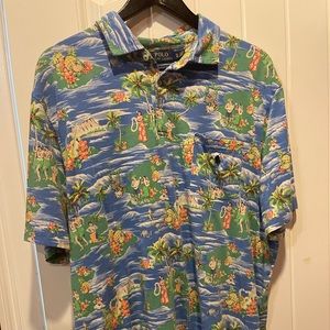 Men’s Hawaiian Polo Shirt, XL